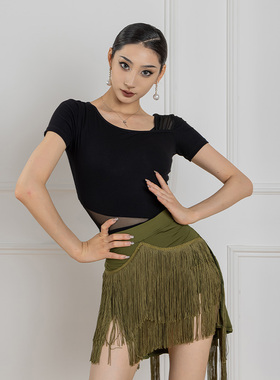 dancebaby拉丁舞服舞蹈服女2026新款服装练功服女短袖舞蹈上衣337