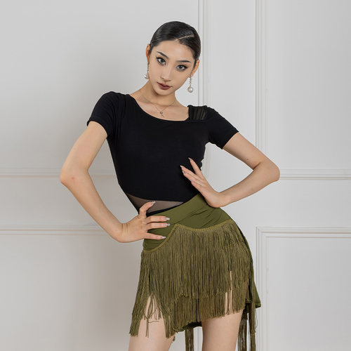 dancebaby拉丁舞服舞蹈服女2026新款服装练功服女短袖舞蹈上衣337 - 封面