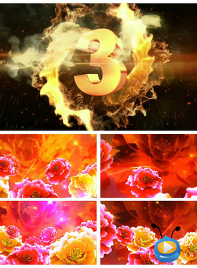 S1803倒计时加《盛世花开》开场舞舞蹈 舞台晚会演出视频素材制作