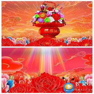 S4686《盛世国乐》开场舞 喜庆大气晚会 舞美LED大屏背景视频素材