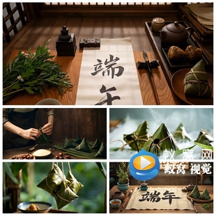 艾草青团 粽子 通用背景视频素材 端午节 S6363