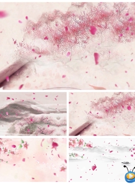 S1830 By2 - 桃花旗袍 唯美桃花林 歌曲MV中国风背景视频素材制作