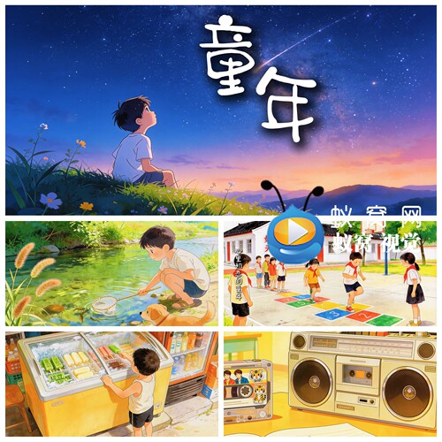 S7688《童年》童年回忆 小学 老家80后 90后 歌曲MV 背景视频素材