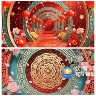 S6726少儿群舞《花儿对我笑》喜庆 舞蹈舞美节目演出背景视频素材