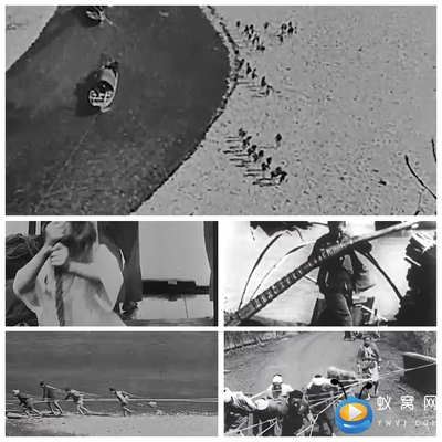 S1186 古代纤夫劳工拉船川江号子纤夫码头 视频素材