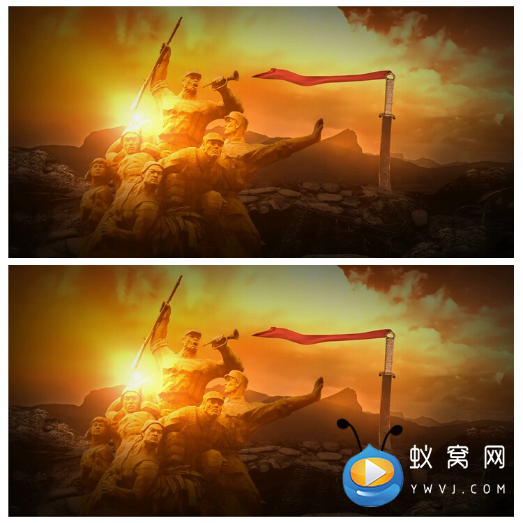S5575《在欢呼的人群中》 演讲朗诵 抗战爱党LED大屏背景视频素材
