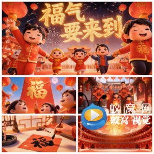 S7378《福气要来到》歌曲 伴唱伴奏喜庆春晚文艺汇演背景视频素材