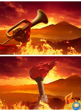 S2760 井岗丰碑星星之火可以燎原 燃烧的火炬 爱党爱国视频素材