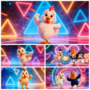 S8037幼儿舞蹈《三只小猴子》卡通可爱小猴子LED大屏背景视频素材