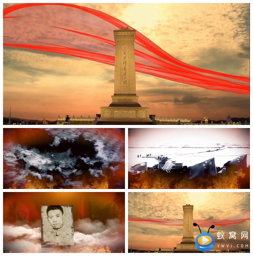 S1323谁是最可爱的人 诗歌朗诵 英雄烈士抗美援朝LED背景视频素材