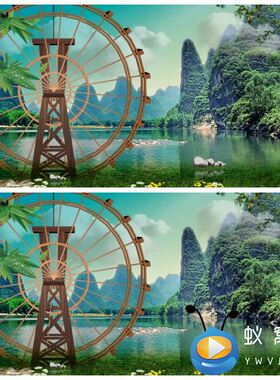 S3075 嘎洒江边小花腰少儿节目晚会舞台舞美LED动态背景视频素材