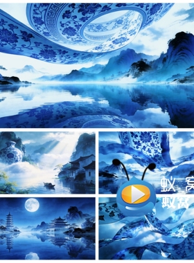 S7304《青花瓷》粤语版 唯美古风舞蹈 晚会节目演出背景视频素材