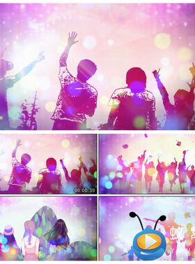 S3073 飞的更高少儿节目晚会舞台舞美LED动态背景视频素材