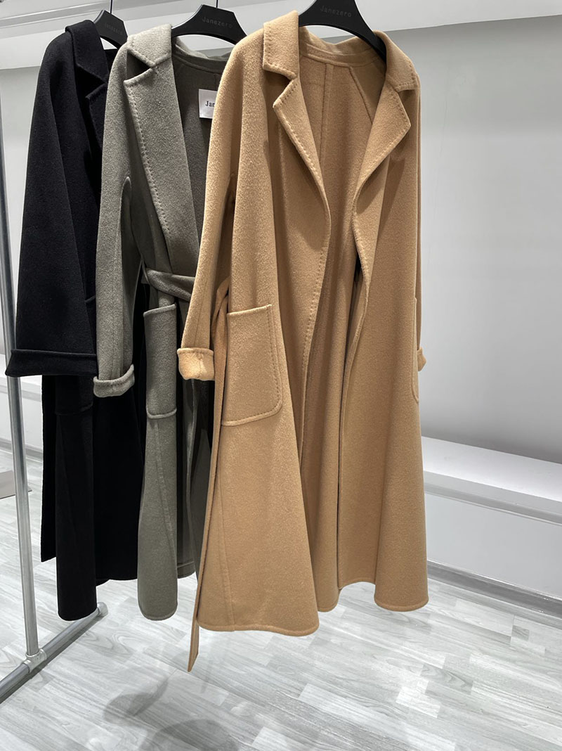 羊绒双面长款浴袍大衣labbro