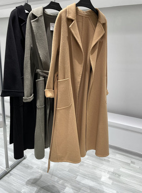 特价就3件浴袍款labbro双面50%羊绒50%羊毛女长羊外套羊绒大衣