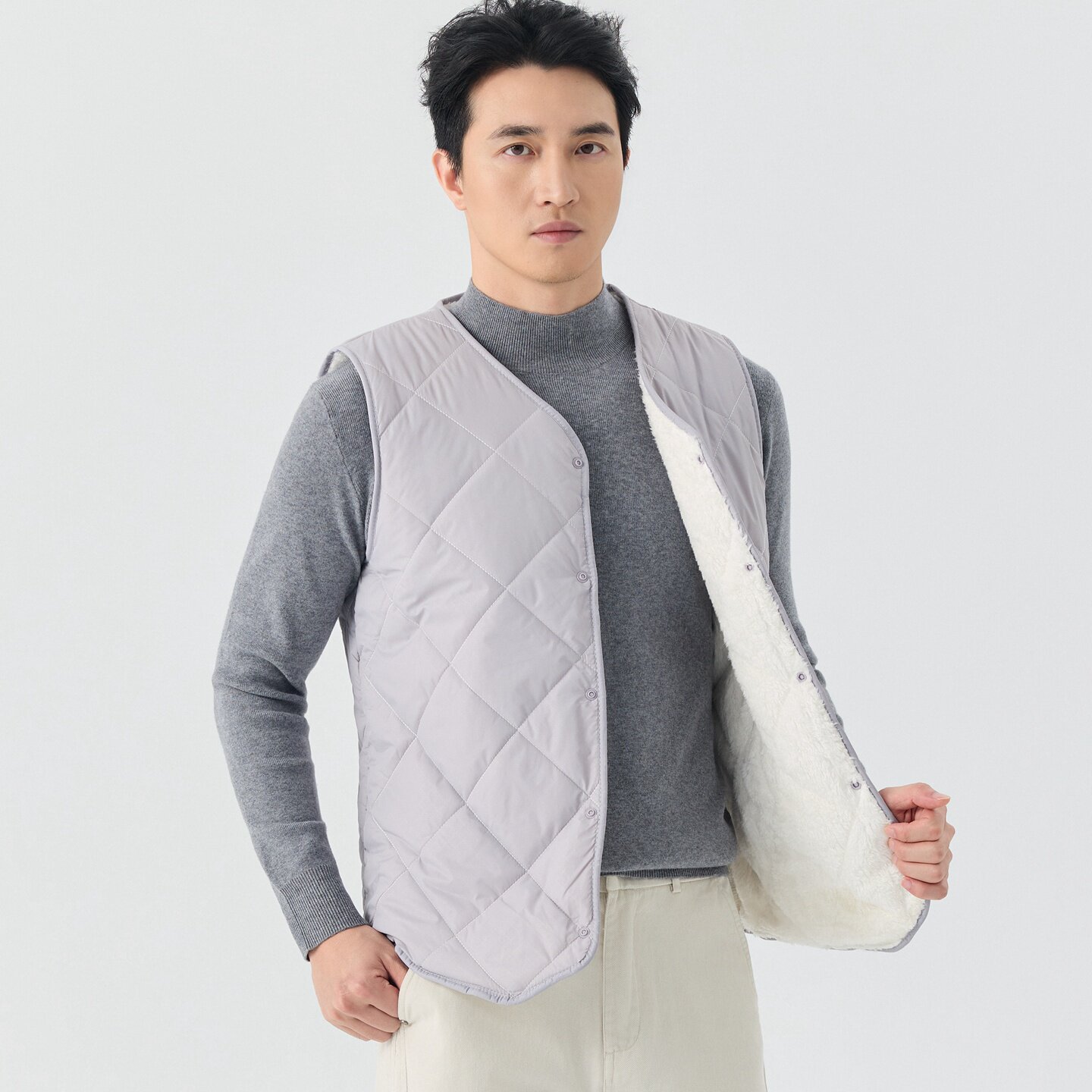 秋冬羽绒棉马甲男士短款加绒