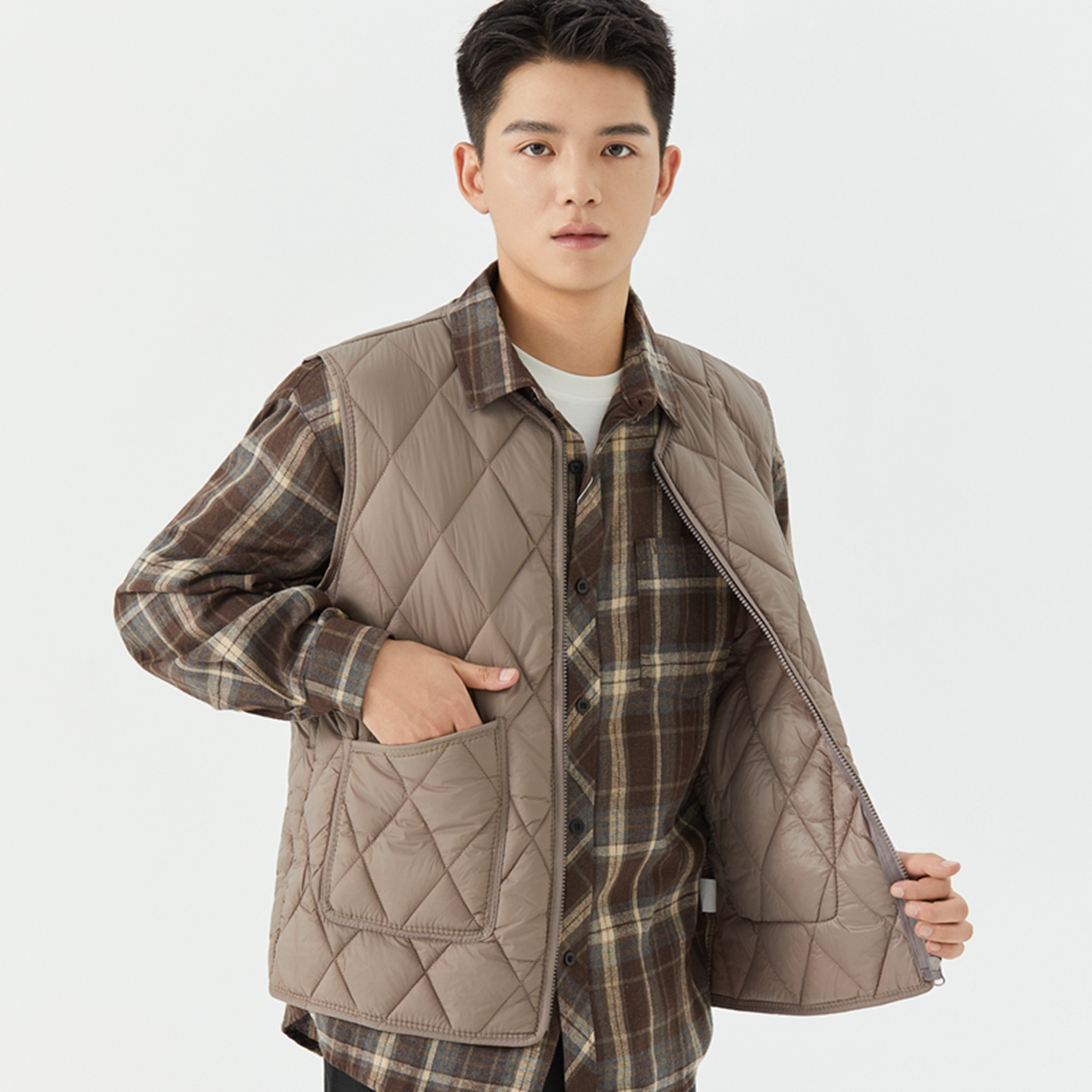 羽绒棉马甲男轻薄内胆