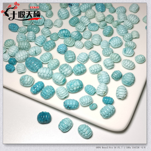 富甲天下天然原矿绿松石龟壳龟甲背云扁珠手串配饰高瓷无优化散珠