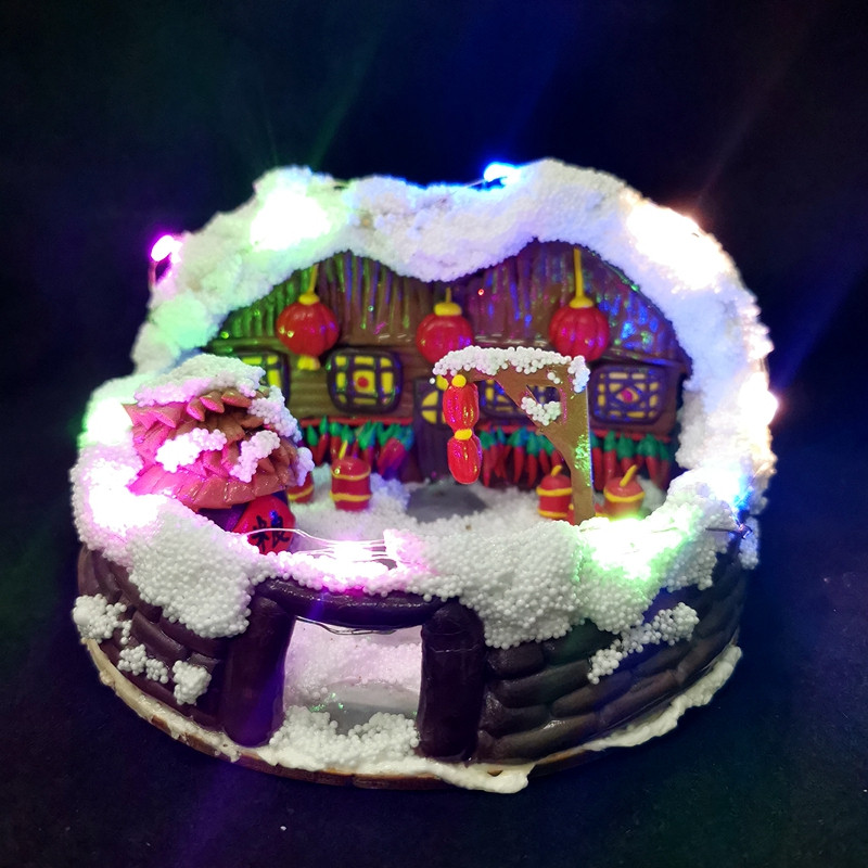 [梦里雪乡]超轻粘土材料包含彩灯冬季手工寻创意美术diy配件白胚