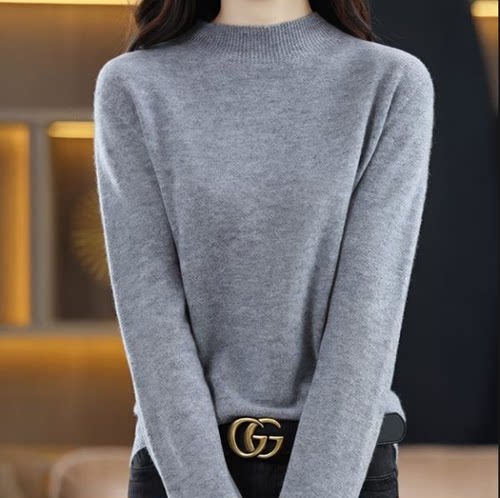 2026春季新款半高圆领套头大码宽松百搭打底