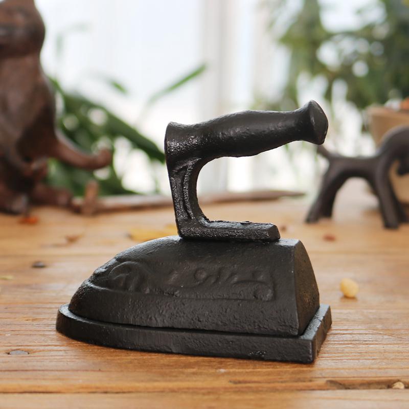 复古怀旧美式乡村旧物老式熨斗家居服装店橱窗软装饰品桌面小摆件