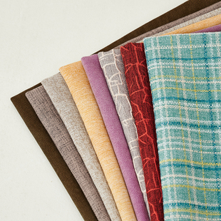 仿麻布面料耐磨耐脏简约风沙发坐垫套定制窗帘抱枕手工DIY枕套布