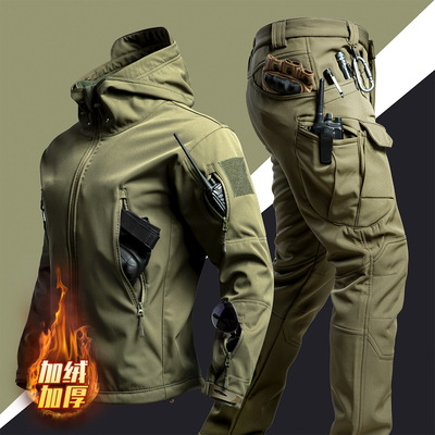 防寒软壳加绒冲锋衣登山防水防风