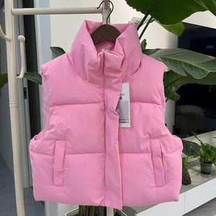 立领韩版 2025满天星坎肩新款 羽绒棉穿搭背心马甲外套 同款 网红短款