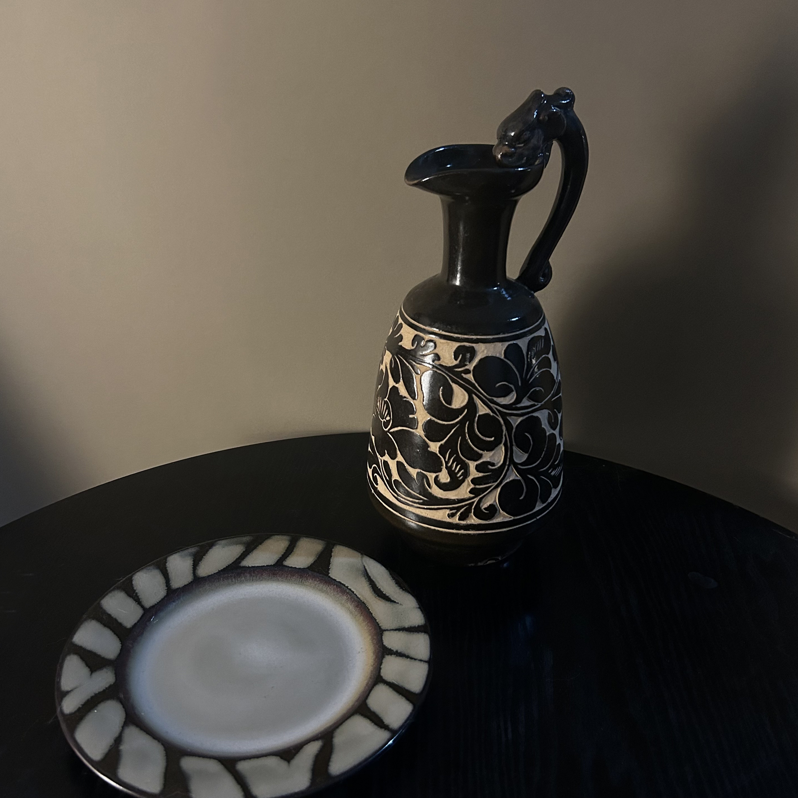 一枚橙 现代极简复古中古风陶瓷雕花花瓶客厅插花样板间软装饰品,家居饰品,花瓶,淘宝优惠券,粉丝福利购,淘宝优惠卷