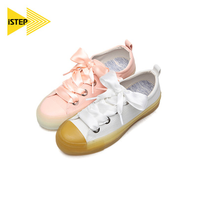 istep丝带休闲新款原创小白鞋