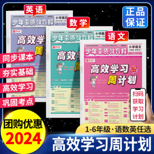 2024高效学习周计划新全优少年素质教育报15天满分备考语文数学英语人教版 一二三四五六年级下册上册小学每周一测考点知识巩固专项