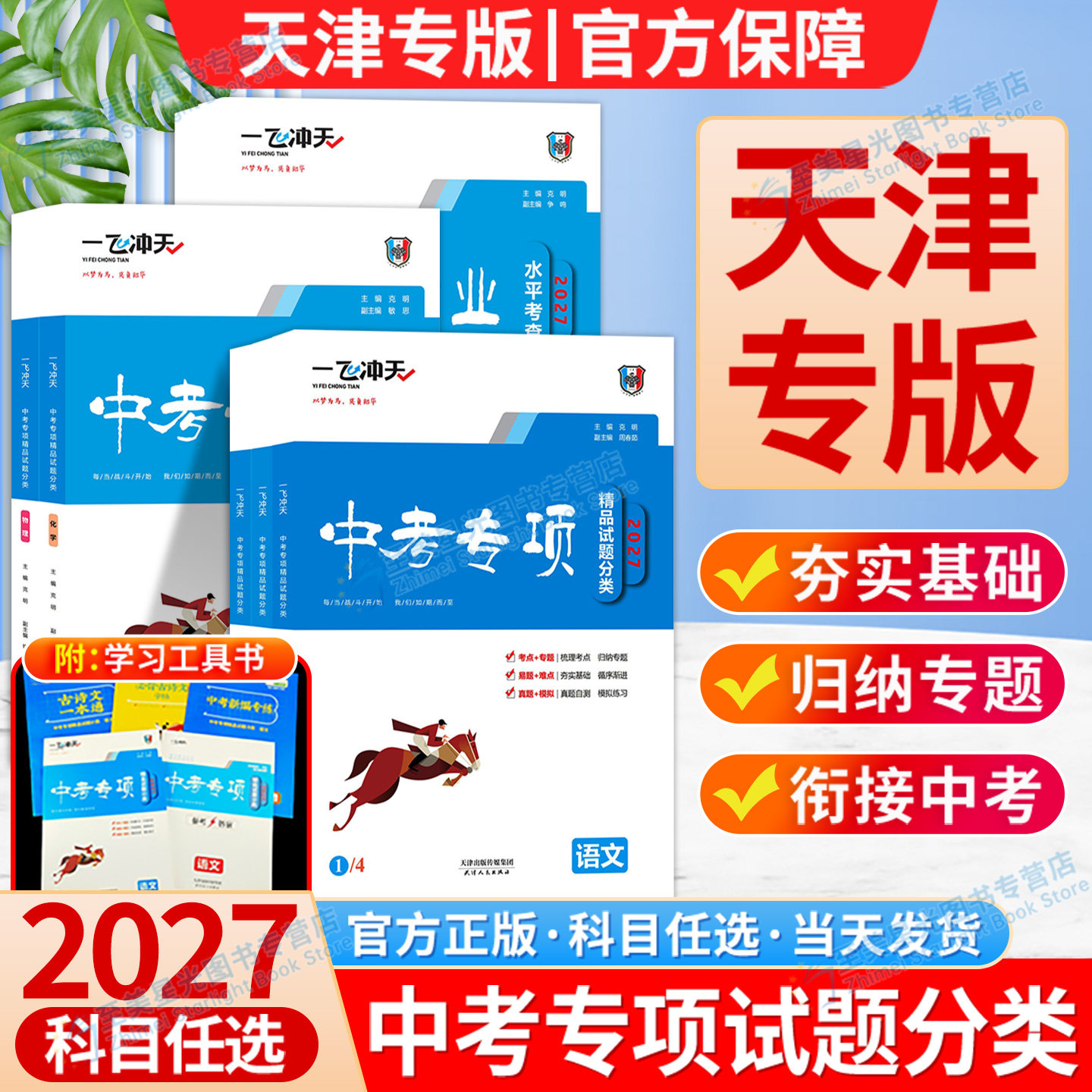 天津发货】2027一飞冲天中考专项试题分类中考真题练习语文数学英语物理化学道德与法治历史真题模拟卷试卷测试卷全套初三总复习书