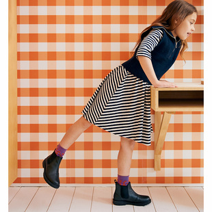 Naturino那都乐2024新款松紧口一脚蹬及裸软牛皮女童时装短靴纯色