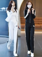 Спортивный костюм, осенний модный комплект, в западном стиле, по фигуре, 3 предмета