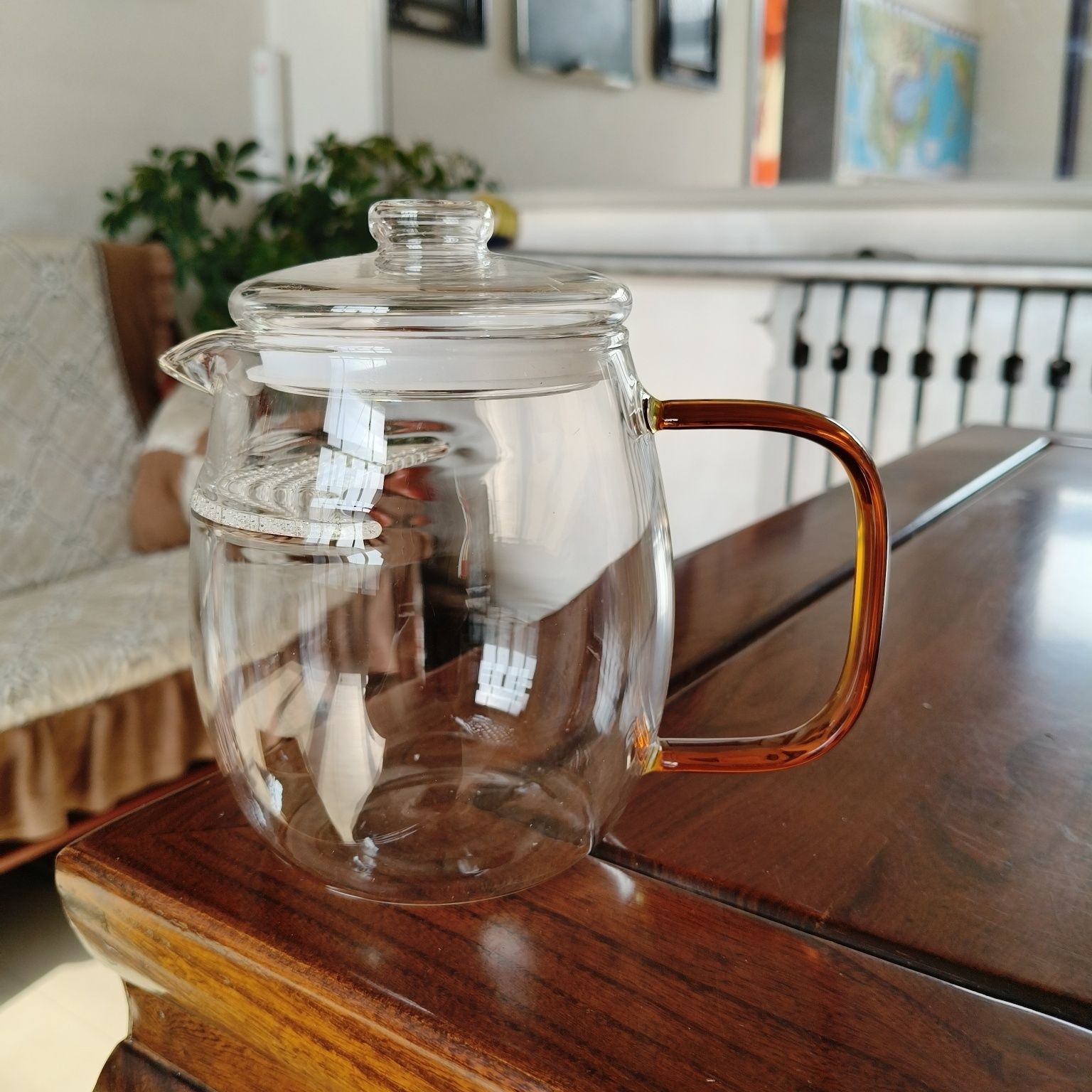 带盖款月牙高硼硅玻璃公道杯加厚耐热茶海茶滤一体过滤茶杯分茶器图片