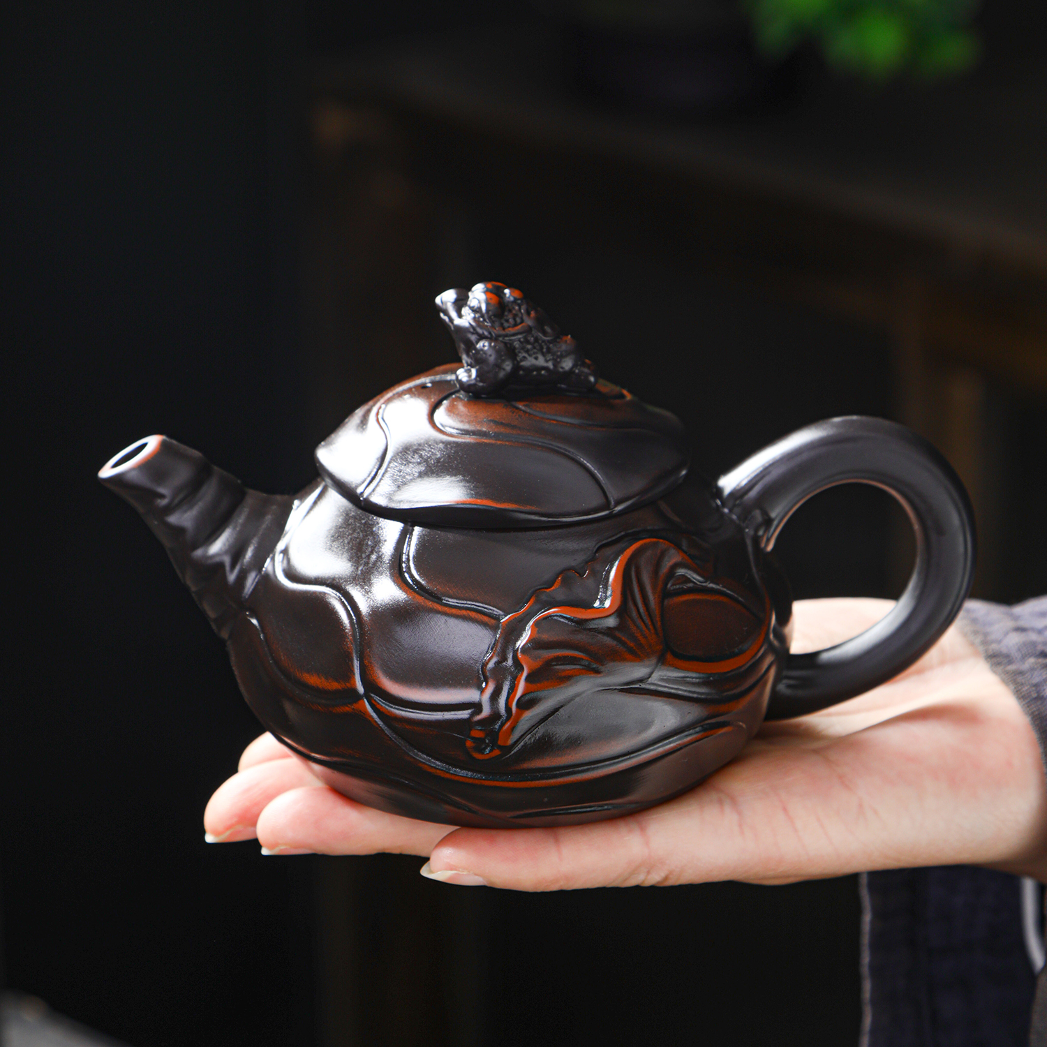 紫陶茶壶复古高档礼品盒手工凤鸣