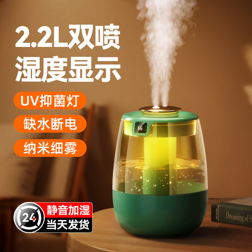 双喷加湿器小型家用卧室静音usb可携式办公室桌面工位迷你空气净