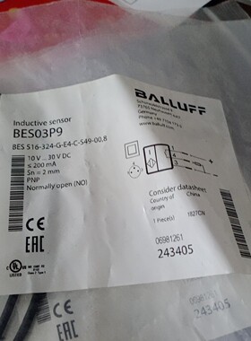 全新BALLUFF接近开关BES03P9  BES 516-