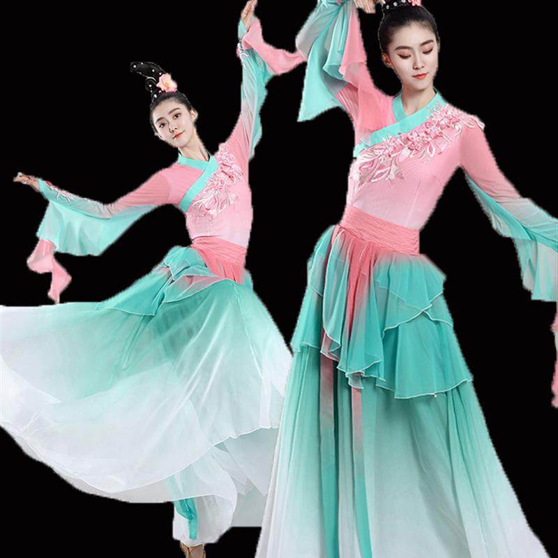 新款古典舞剧目唤鱼清歌舞蹈服装醉清波团扇舞伞舞服装艺考裙飘逸,女装/女士精品,民族服装/舞台装,淘宝优惠券,粉丝福利购,淘宝优惠卷