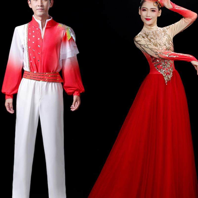 开场舞大摆裙演出服万疆舞蹈服饰大气现代舞台表演服装歌伴舞长裙,女装/女士精品,民族服装/舞台装,淘宝优惠券,粉丝福利购,淘宝优惠卷