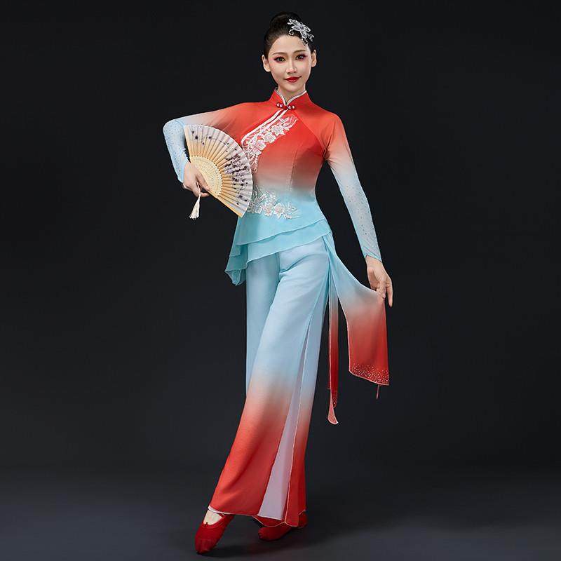 胶州秧歌舞演出服中国风新款古典扇子舞广场舞蹈服女飘逸艺考套装,女装/女士精品,民族服装/舞台装,淘宝优惠券,粉丝福利购,淘宝优惠卷