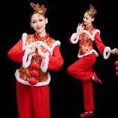 秧歌服演出服新款 威风锣鼓服 喜庆腰鼓队打鼓服中国风扇子舞蹈服装