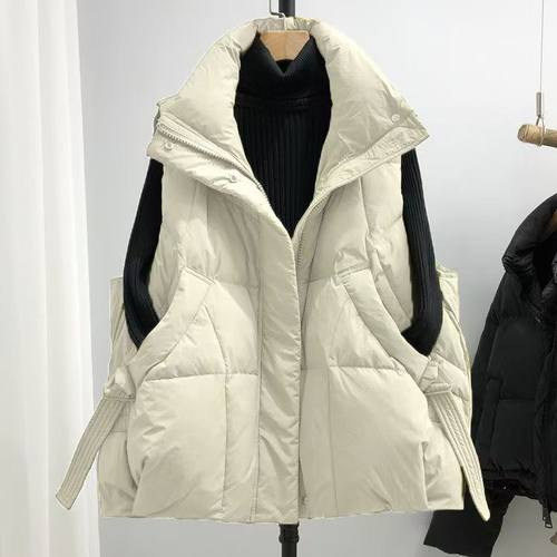 专柜折扣大码冬季羽绒棉马甲棉服外套女韩版宽松坎肩加厚外穿马夹