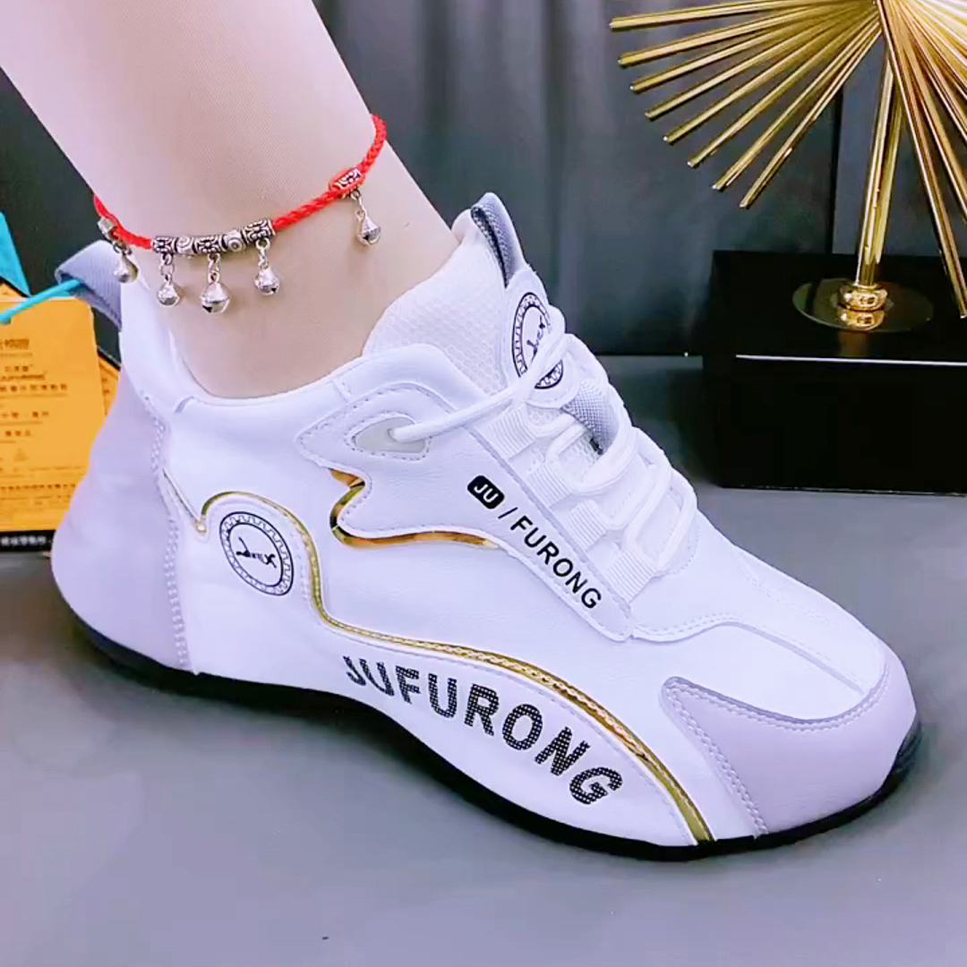 休闲运动真皮内增高小白鞋女鞋2025春秋新款百搭老爹鞋软底舒适运