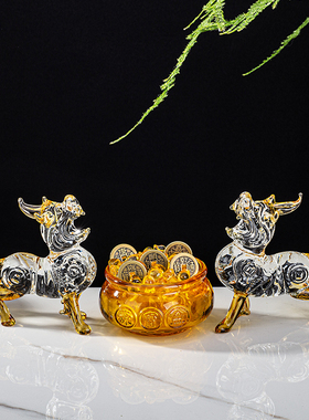 水晶动物貔貅开业客厅招财聚宝盆