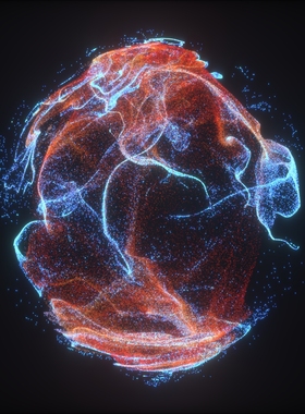 TouchDesigner源文件 粒子球形态变化 按数字2 可变化形态