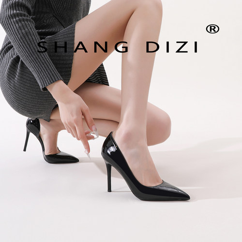 尖头细跟性感红底高跟鞋女