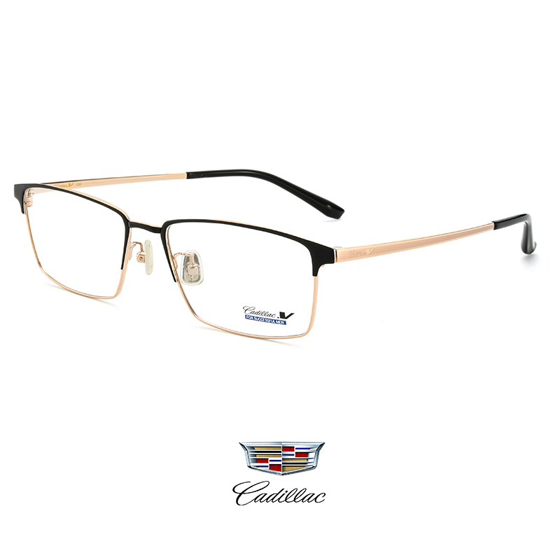 凯迪拉克金属眼镜框大脸男可配近视度数高端商务方框眼镜架c2228d