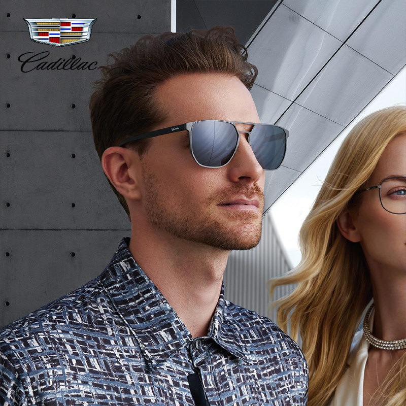 凯迪拉克复古双梁开车偏光墨镜男士可配度数品牌太阳镜男防晒8127
