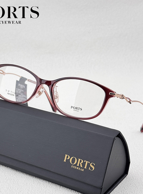 框架眼镜女可配度数近视PORTS宝姿超轻眼镜框方圆脸优雅气质22206